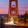 Morgendämmerung an der Golden Gate Brücke