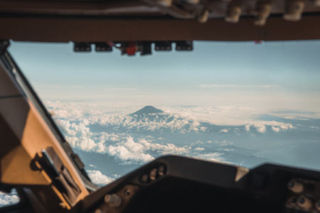 Cockpit view with Mr. Fuji